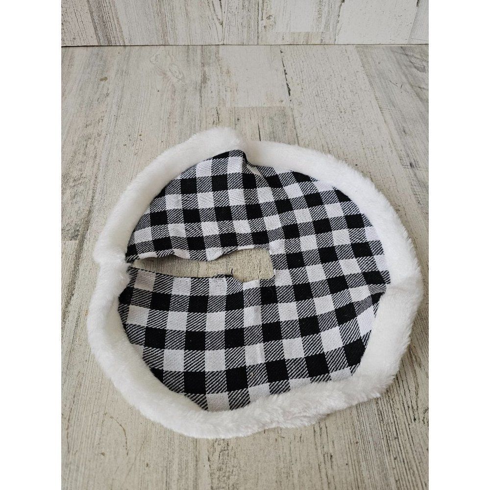 Enchanted Forest Mini tree skirt plaid black white Xmas decor‎